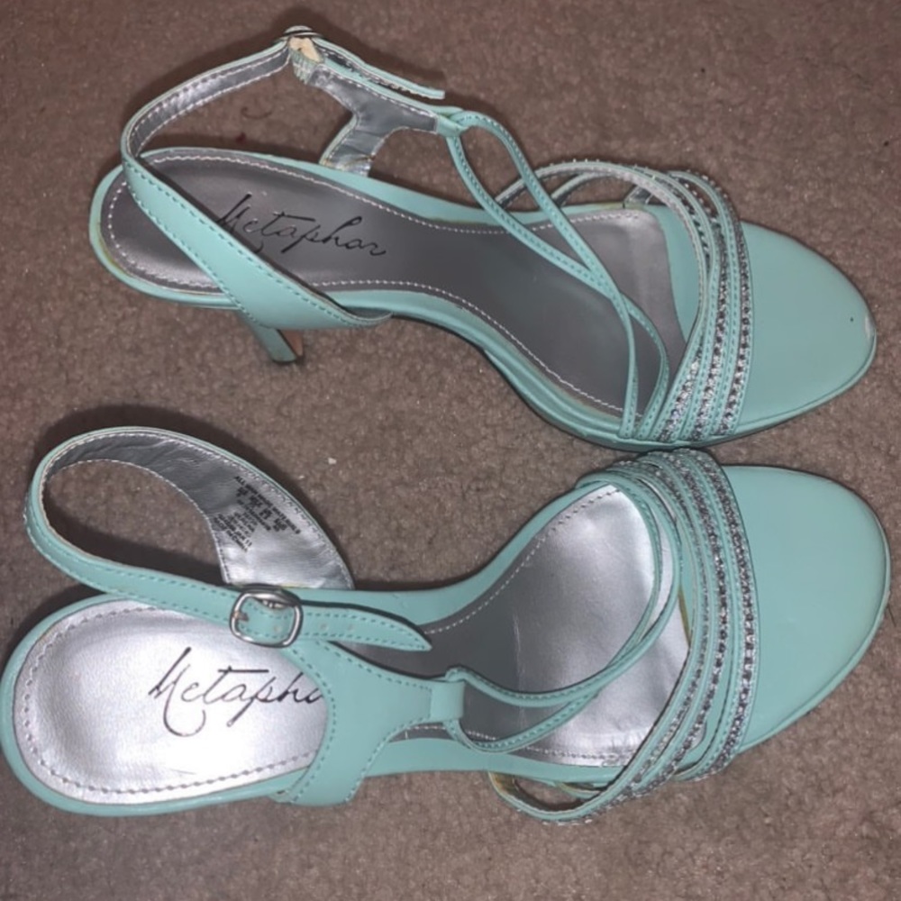 Mint green heels